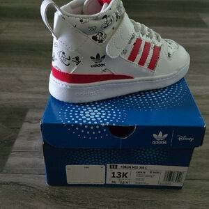 Adidas White and Red Sneakers with Classic Stripes